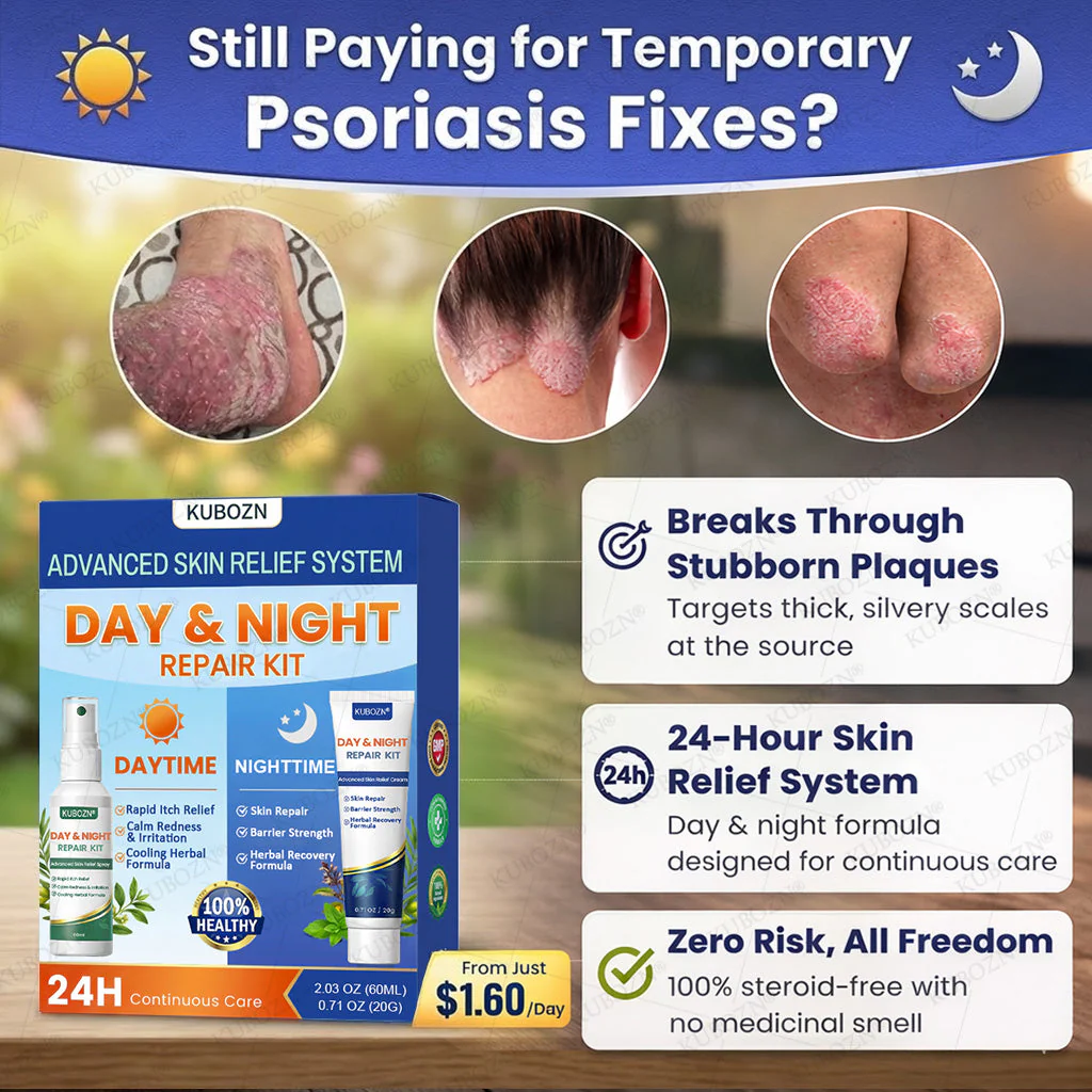 KUBOZN® Psoriasis Day & Night Repair System - 100% Steroid-Free Relief Duo for Plaques, Scaling & Itch - Image 4