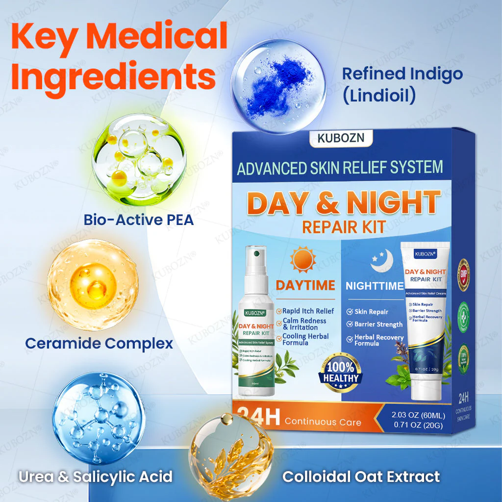KUBOZN® Psoriasis Day & Night Repair System - 100% Steroid-Free Relief Duo for Plaques, Scaling & Itch - Image 5