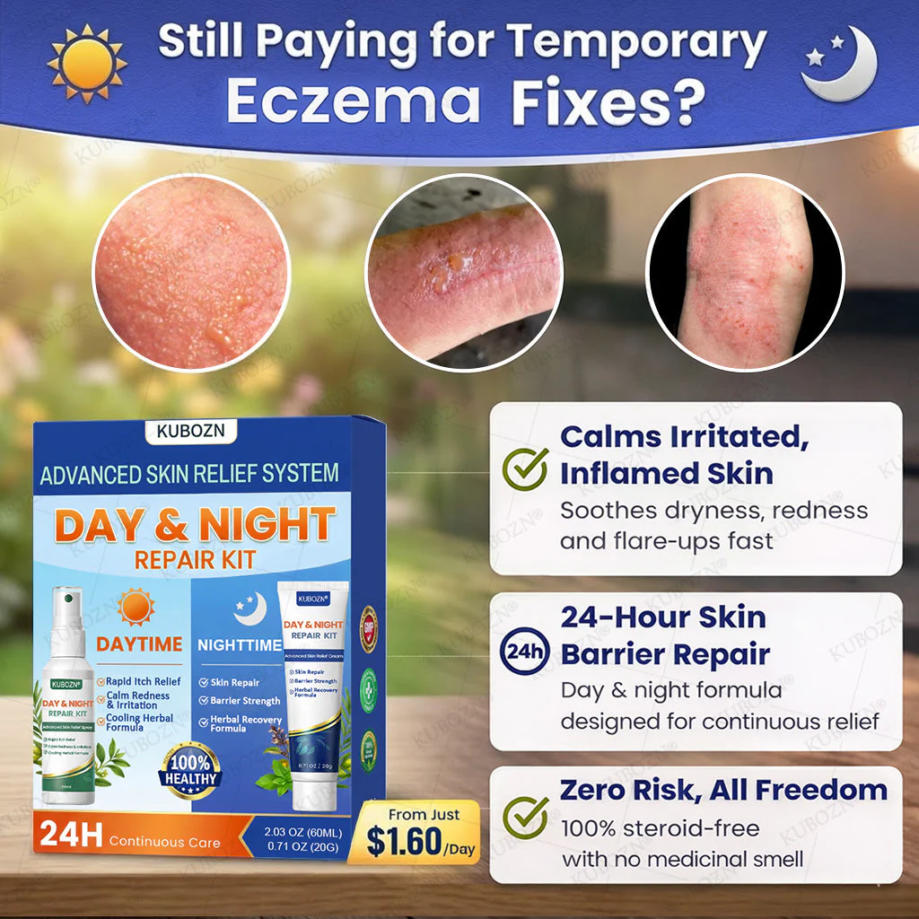 KUBOZN® Eczema Day & Night Repair System - 100% Steroid-Free Relief Duo for Intense Itch, Redness & Broken Skin (offer) - Image 4