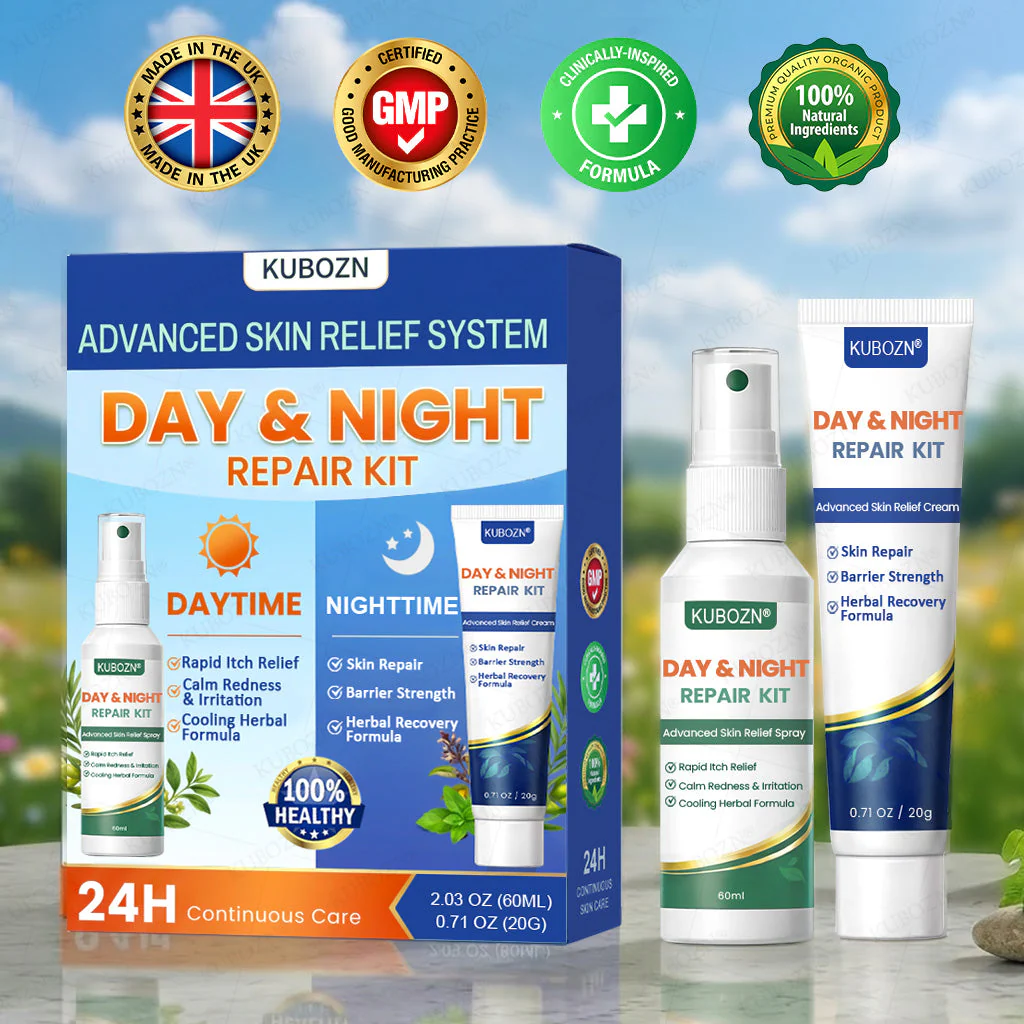 KUBOZN® Psoriasis Day & Night Repair System - 100% Steroid-Free Relief Duo for Plaques, Scaling & Itch (offer)
