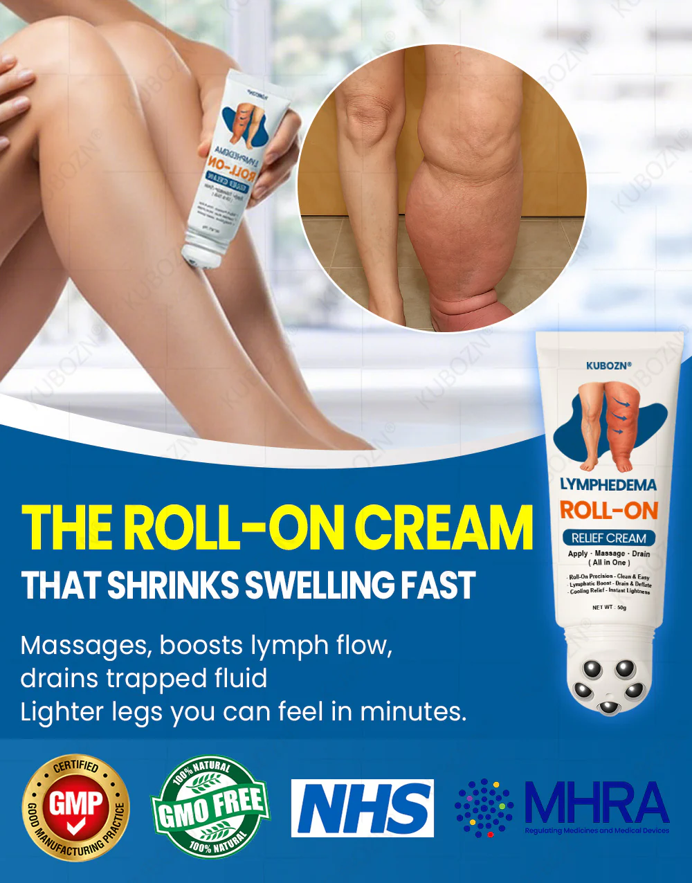 🌿KUBOZN® Roll-On Lymphatic Cream Targeted Swelling Relief & Soothing Massage 💆‍♀️ - Image 6
