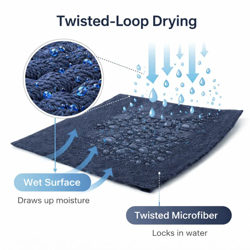 KUBOZN® 3 Pack Microfiber Twisted-Loop Quick-Dry Towels - Image 2